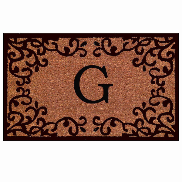 Calloway Mills Monogram Door Mat, Natural, Black, 18 in W x 30 in L 180021830G - main